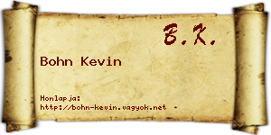 Bohn Kevin névjegykártya